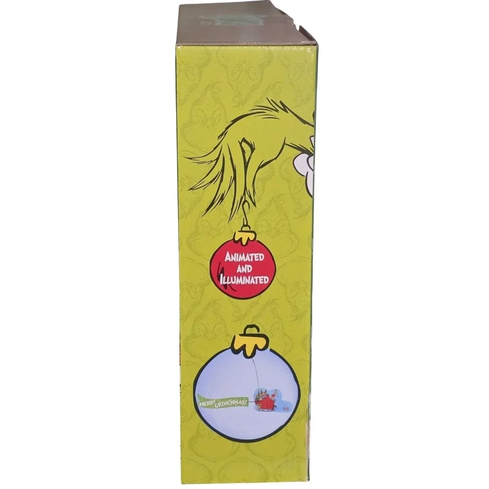 Mr Christmas The Grinch Animated Tree Topper LED Star Circling Sleigh Banner NEW